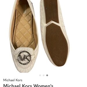 Michael Kors Cream Loafers with Logo Accent